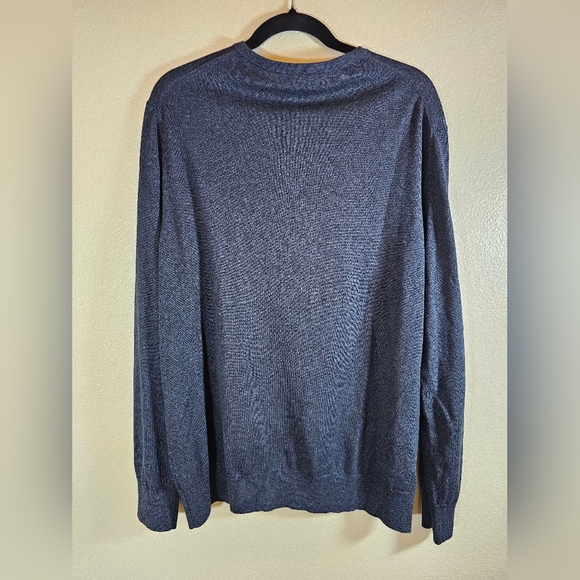 Banana Republic Sweater Mens XL Blue V Neck Cashmere Silk Luxury Blend - Picture 2 of 6
